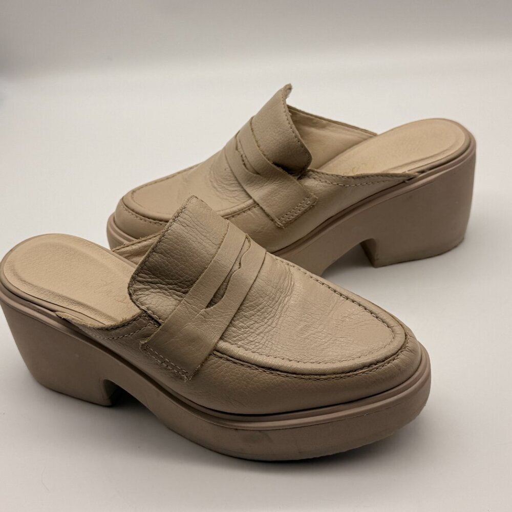 Matisse Kelly Platform Mule Loafer in Oat Leather sz 7.5 - Picture 12 of 12